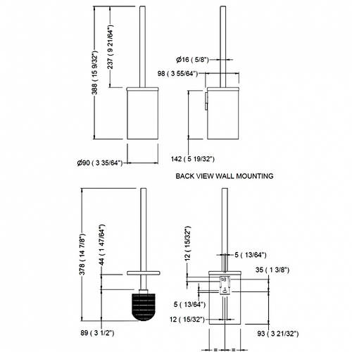 Щітка для унітаза Genwec Nimbus series GW05 79 04 07 золото матовий, фото 2