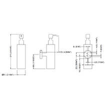 Дозатор для жидкого мыла Genwec Nimbus series GW05 74 04 07 с держателем, золото матовый, фото №2