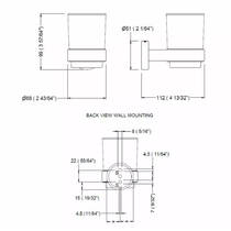Стакан Genwec Nimbus series GW05 71 04 09 с держателем, сталь матовый, фото №2