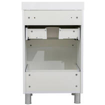 Тумба Аква Родос Амеріна 22913 підлогова білий глянець з раковиною Deep 50 см, фото №5