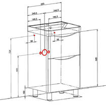 Тумба Аква Родос Амеріна 22913 підлогова білий глянець з раковиною Deep 50 см, фото №2