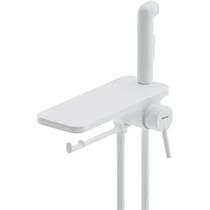 Гігієнічний душ Damixa Jupiter 773500200 зі змішувачем, полицею та паперотримачем, білий, фото №2