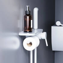 Гігієнічний душ Damixa Jupiter 773500200 зі змішувачем, полицею та паперотримачем, білий, фото №4