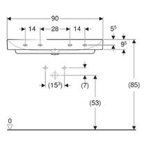 Раковина Geberit One 505.021.01.3 90 см білий глянець, фото №3