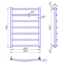 Полотенцесушитель водяной Mario Классик 700х530/500 700х530 мм золото сатин, фото №2