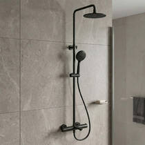 Душова система Devit Pl Fresh 37520121B з термостатом, чорний матовий, фото №1