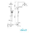 Душова система Devit Pl Frida 50502203B з термостатом, чорний матовий, фото 3