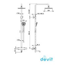 Душова система Devit Pl Frida 50502203B з термостатом, чорний матовий, фото №2