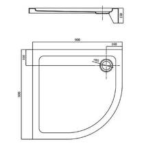 Душовий піддон Primera Pl Frame STQ2090 90х90х15 см чверть кола, фото №3