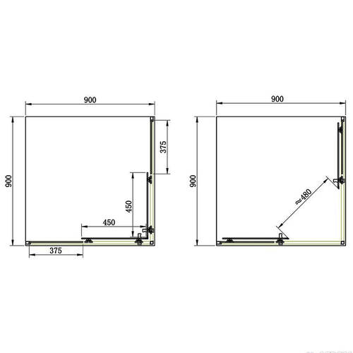 Душевая кабина Primera Pl  Frame SHRC53906 90х90 см профиль хром/прозрачное стекло, фото 2
