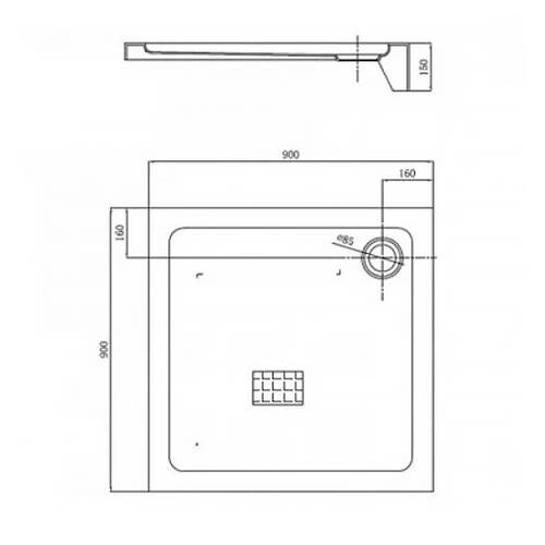 Душовий піддон Primera Pl Frame STR1090 90х90 см квадратний, фото 2