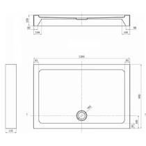 Душовий піддон Primera Pl Frame STR1012 120х80х13,5 см прямокутний, фото №2