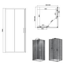 Душевая кабина Devit Pl Art 2.0 FEN2140B 90х90 см профиль черный матовый, прозрачное стекло, фото №2