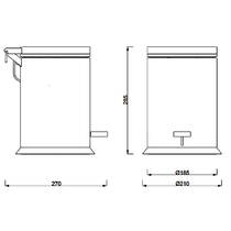 Мусорное ведро Decor Walther Classic TE 38 0614800 3л с крышкой softclose и педалью, хром, фото №2