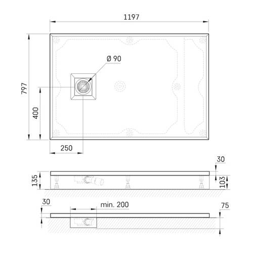 Душевой поддон PAA Lettera KDPLET80X120/00 80x120 см прямоугольный, белый глянец, фото 2