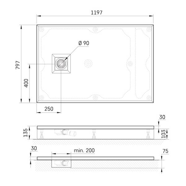 Душевой поддон PAA Lettera KDPLET80X120/00 80x120 см прямоугольный, белый глянец, фото 2