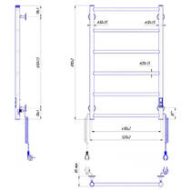 Рушникосушарка електрична Mario Класік F НР-I 800х530/75 TR K 810х520 мм сатин 100 Вт, фото №3