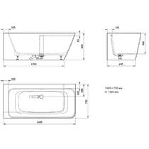 Ванна из искусственного камня PAA Quadro Corner D VAQUACOSD/00 160х75 см угловая, матовый белый, фото №2