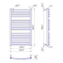 Рушникосушарка водяна Mario Фенікс 830х482/450, колір сатин, фото №2