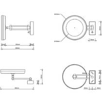 Косметическое зеркало Decor Walther Corner BS 36 0122150 с увеличением х3 и подсветкой, белый матовый, фото №2