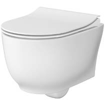 Унитаз подвесной Cersanit Сet C190 Luna Clean On с дюропластовым сидением soft close, белый, фото №2