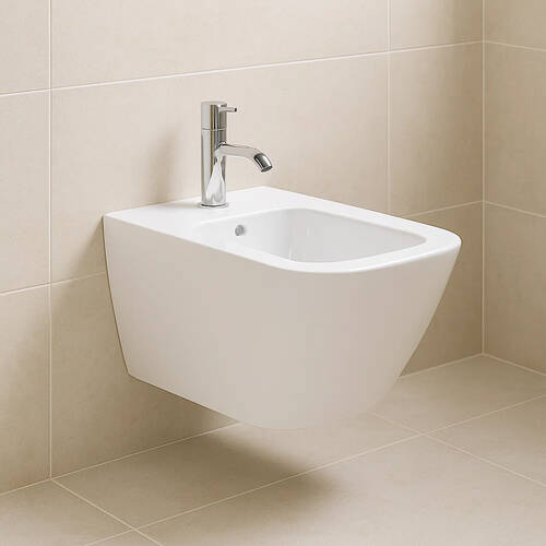 Біде підвісне Devit Quadra 2040140 з кріпленням, білий, фото 4