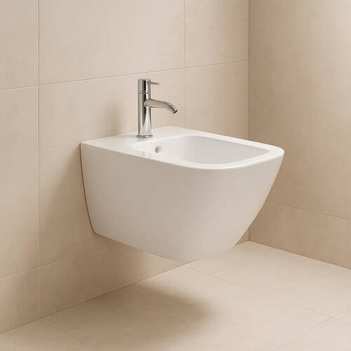 Біде підвісне Devit Quadra 2040140 з кріпленням, білий, фото 1