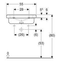 Раковина Geberit Selnova Comfort Square 500.786.00.7 55 см для лиц с ограниченными возможностями, фото №3