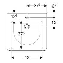 Раковина Geberit Selnova Comfort Square 500.786.00.7 55 см для лиц с ограниченными возможностями, фото №2
