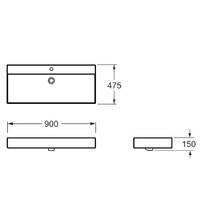 Раковина Devit Linea 1810090 подвесная/мебельная 475х900 без донного клапана, белая, фото №2