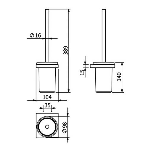 Щітка для унітаза Kludi Vela C 3197439 з тримачем, чорний матовий, фото 2