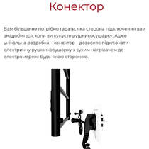 Рушникосушарка електрична Hygge Family Leeds 6.1.0800.06.WM 570x430 мм в комплекті з прихованим підключенням, білий матовий, фото №7