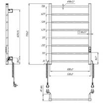 Рушникосушарка електрична Hygge Family Leeds 6.1.0802.06.WM 770x530 мм в комплекті з прихованим підключенням, білий матовий, фото №5