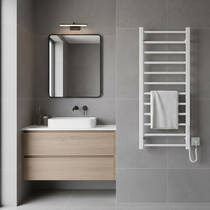 Рушникосушарка електрична Hygge Family Leeds 6.1.0803.06.WM 970x430 мм в комплекті з прихованим підключенням, білий матовий, фото №1