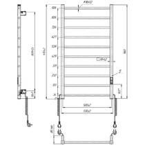 Рушникосушарка електрична Hygge Family Leeds 6.1.0804.06.WM 970x530 мм в комплекті з прихованим підключенням, білий матовий, фото №3