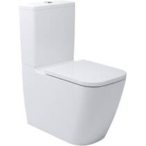 Унітаз-компакт Devit Quadra 2050140 безобідковий з кришкою soft-close, Vortex Flush, білий , фото №1