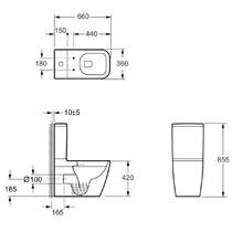 Унітаз-компакт Devit Quadra 2050140 безобідковий з кришкою soft-close, Vortex Flush, білий , фото №2