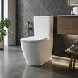 Унітаз-компакт Devit Quadra 2050140 безобідковий з кришкою soft-close, Vortex Flush, білий , фото 1