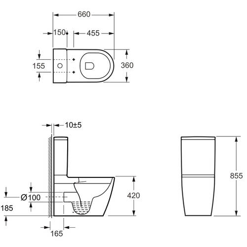 Унитаз-компакт Devit Do It 3010510 безободковый с крышкой soft-close, Vortex Flush, белый, фото 3