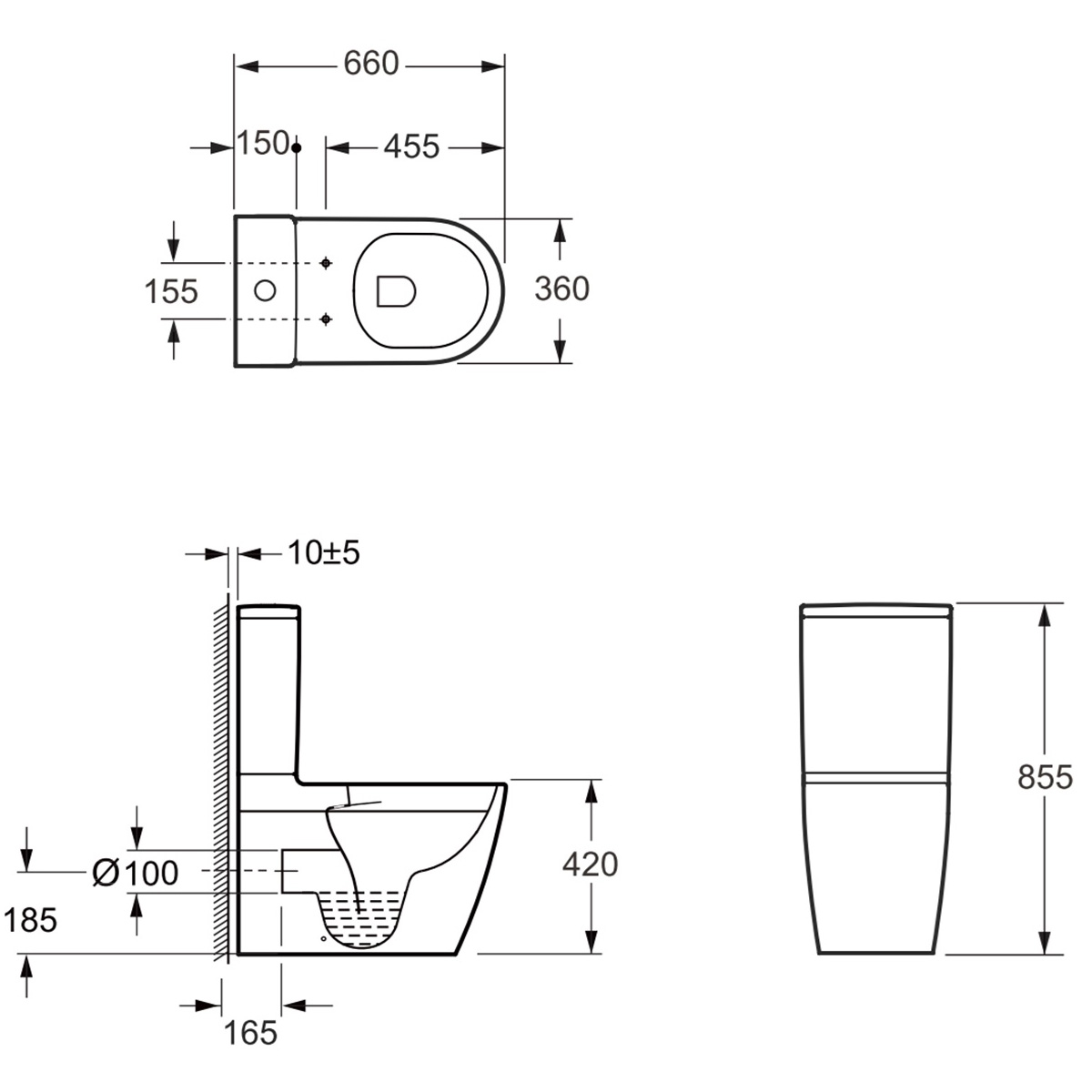 3010510 DO IT Унітаз-компакт безобідковий з кришкою soft-close, Vortex Flush, білий глянець (1 сорт)