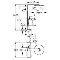 Душова система Grohe Rainshower Aqua Pure 101680DL00 з термостатом, теплий захід сонця (брашоване рожеве золото), фото №5