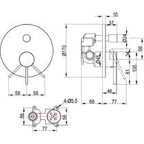 Змішувач прихованого монтажу для душу Villeroy&Boch Dawn TVS106353110K5 чорний матовий, фото №3