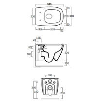 Унітаз підвісний Simas Juniper JU18/F85 /JU004 безобідковий із сидінням Soft Close, турбозмив  Vertigo flush, білий, фото №3