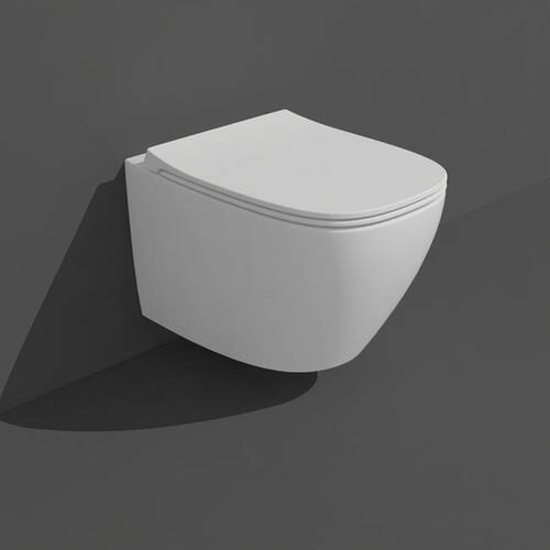 Унитаз подвесной Simas Juniper JU18/F85/JU004 безободковый с сиденьем Soft Close, турбосмыв Vertigo, белый матовый, фото 2