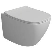 Унітаз підвісний Simas Juniper JU18/F85 /JU004 безобідковий із сидінням Soft Close, турбозмив Vertigo, білий матовий, фото №1