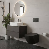 Унітаз підвісний Simas Juniper JU18/F85 /JU004 безобідковий із сидінням Soft Close, турбозмив Vertigo, чорний матовий