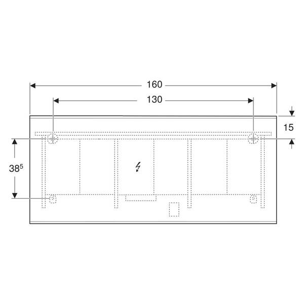 Дзеркало Geberit Option Plus Square 502.787.00.1 з LED-підсвічуванням 1600х700 мм, фото 3