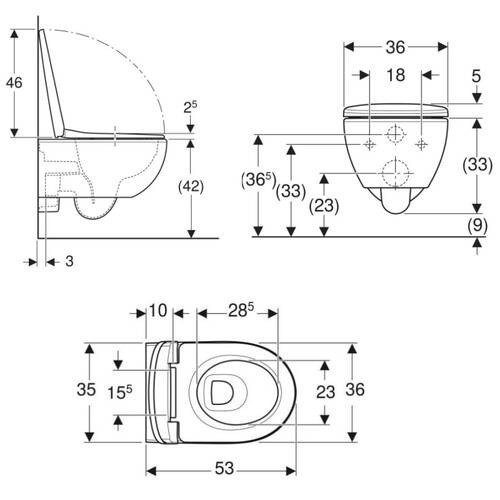 Унітаз підвісний Geberit Selnova Premium 502.793.00.1 без обідка, з кришкою Duroplast, SoftClose, Quickfix, білий глянець, фото 4