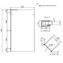 Шторка для ванны AM PM Gem W90UBS-080-140BT 80х140 см, фиксированная, профиль черный, стекло прозрачное, фото №2