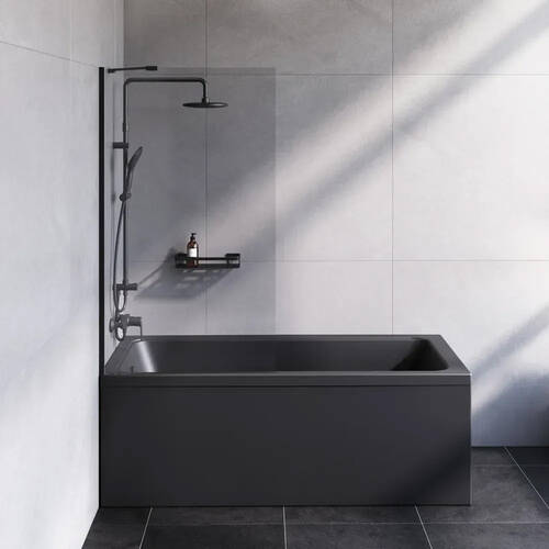 Шторка для ванны AM PM Gem W90UBS-080-140BT 80х140 см, фиксированная, профиль черный, стекло прозрачное, фото 6